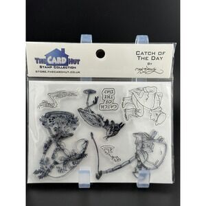 The Card Hut Catch of the Day Mark Baroscey Clear Stamp‎ Set Fishing Theme